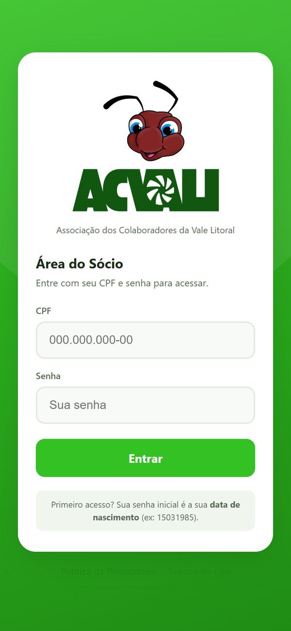 Login da área do sócio