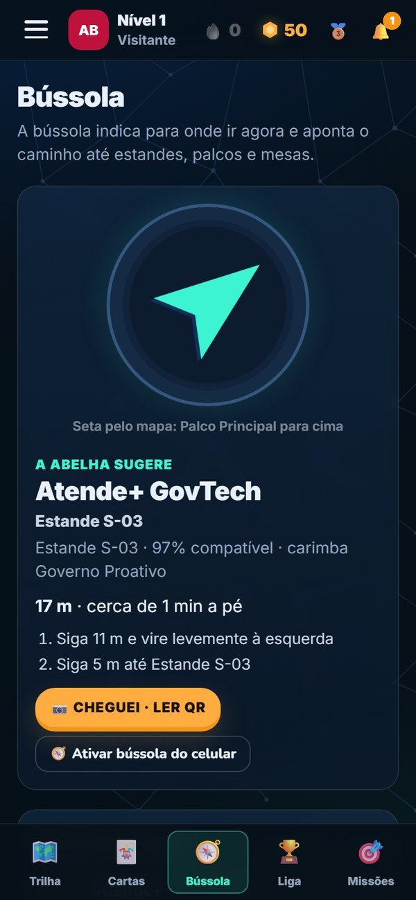 Bússola até o estande