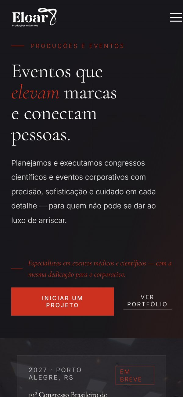 Site da Eloar no celular