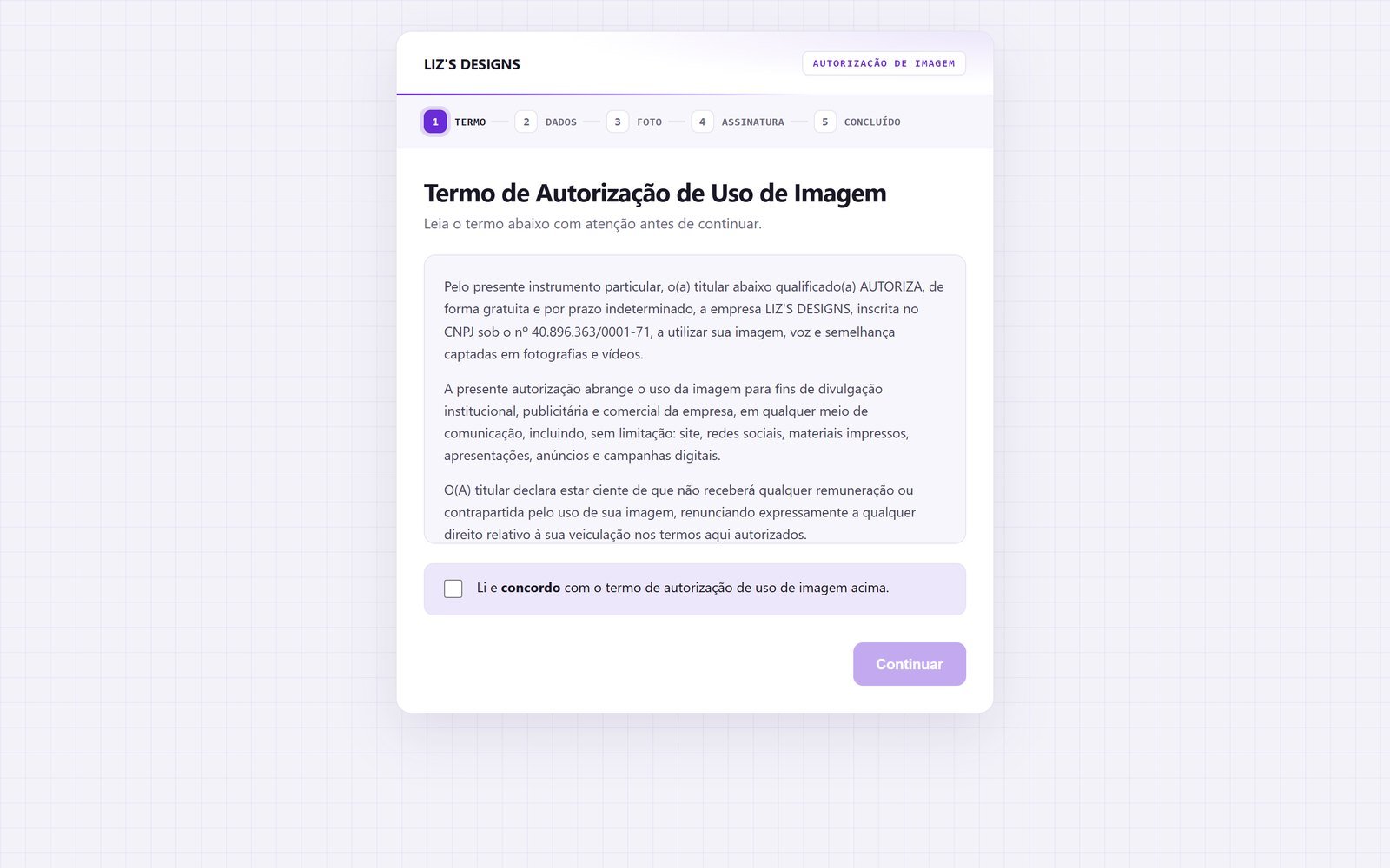 Termo de uso de imagem
